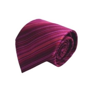 TIE RACK Men's Silk Stripes Tie Made in Italy Fuchsia Burgundy Purple Orange